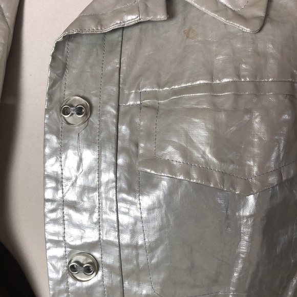 Emil Rutenberg Collection Silver Metallic Linen Jacket Size 4 - Picture 4 of 8